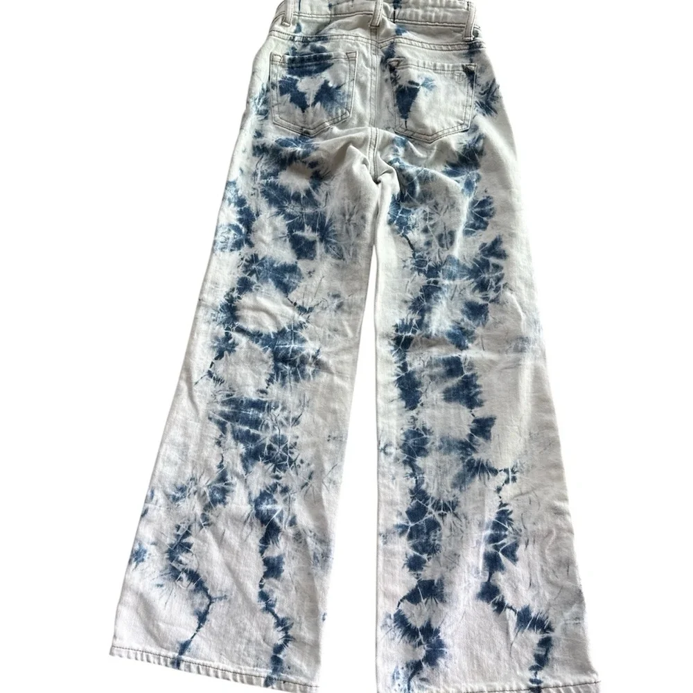 Tractr girls Blue & White Tie Dye Wide Leg Jeans – Size 7‎